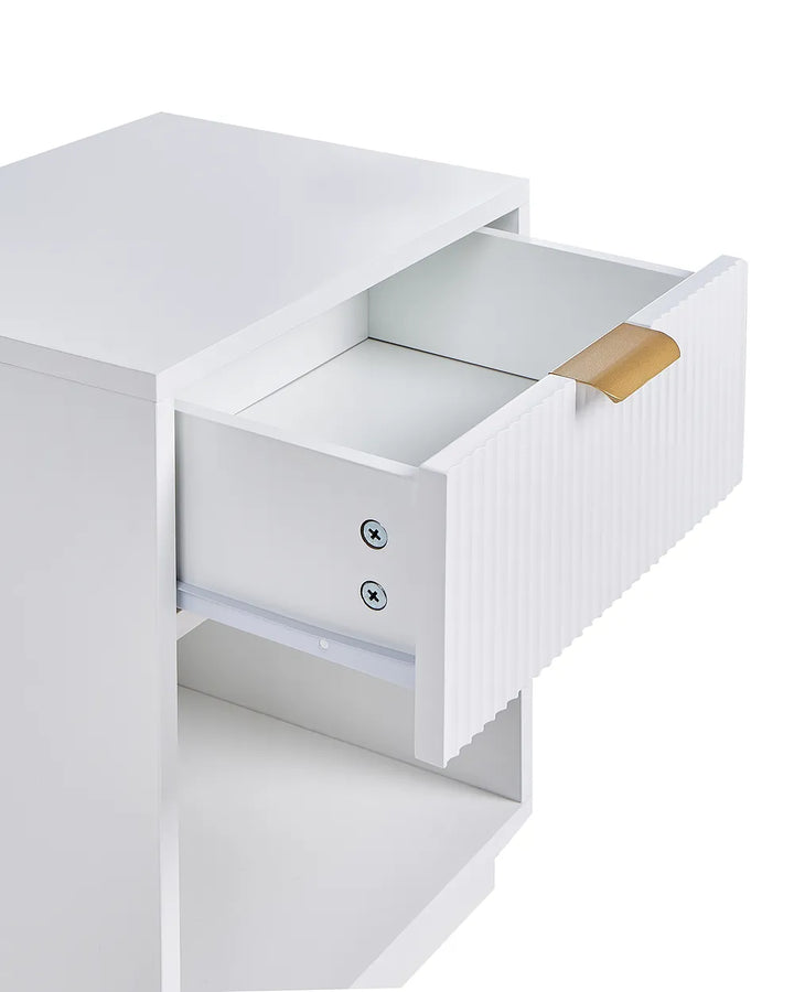 1 Drawer Bedside Table White Luka