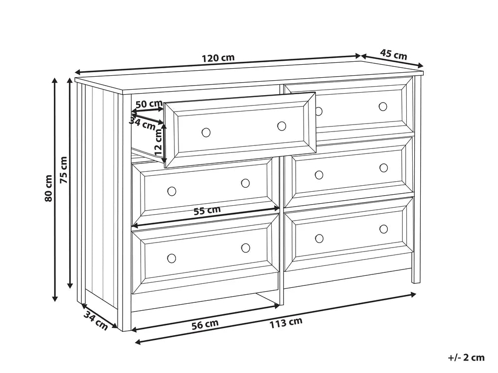 6 Drawer Chest White Lamyiah