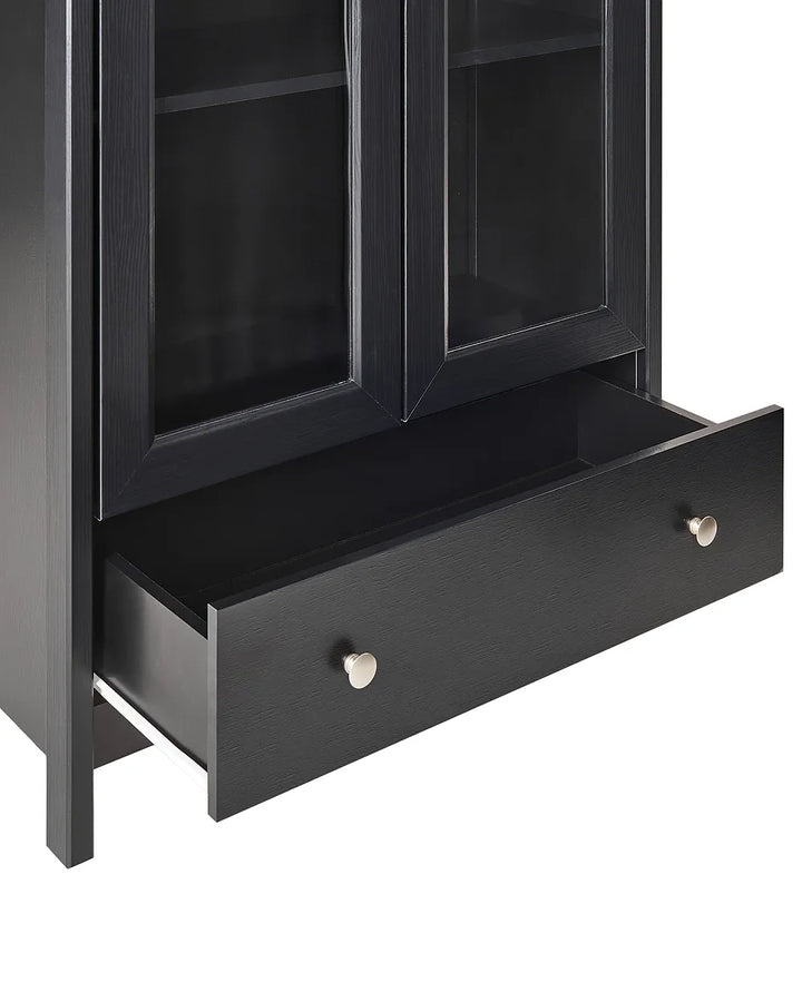Glass Display Cabinet 80 cm Black Romona