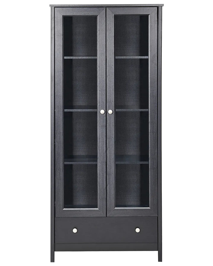 Glass Display Cabinet 80 cm Black Romona
