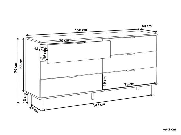 6 Drawer Chest White Zoren