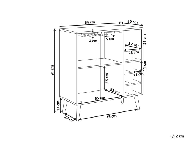Wine Cabinet Dark Brown Elisama
