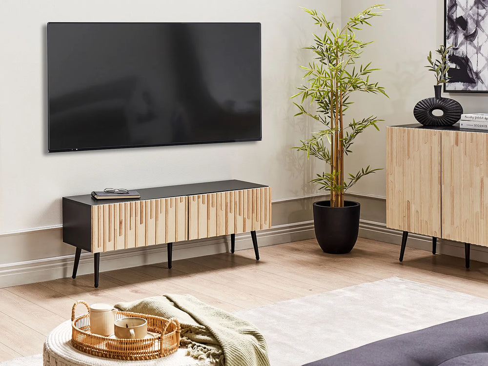 Modern light wood TV unit