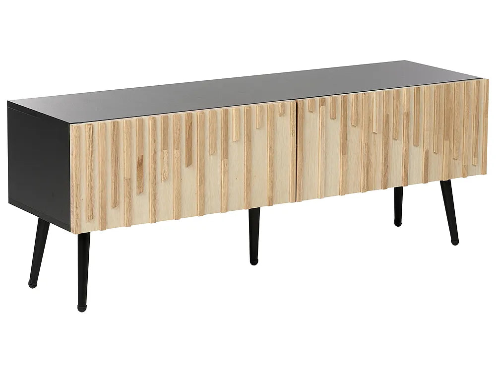 Light wood TV stand with storage
