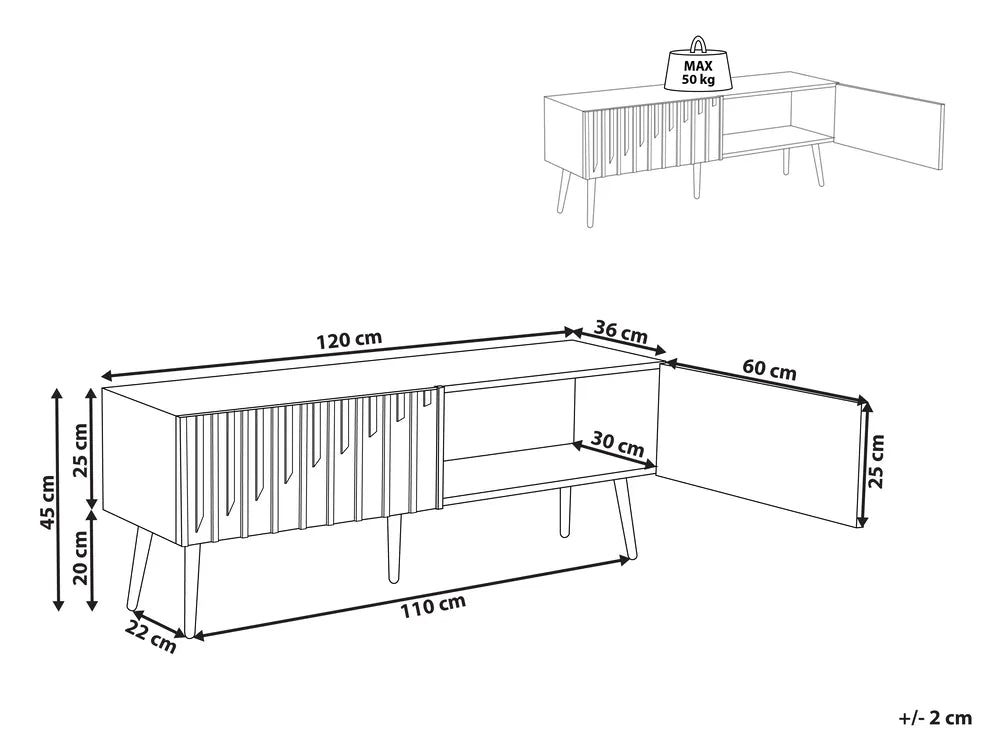 TV Stand Brown/ Black Hannah