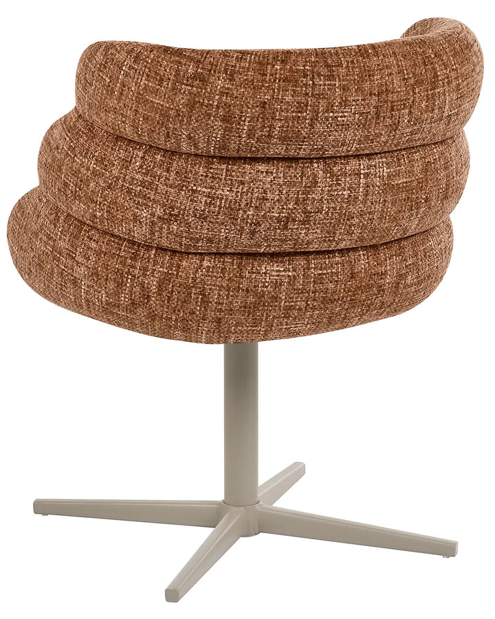 Golden brown dining chair with cushioned seat