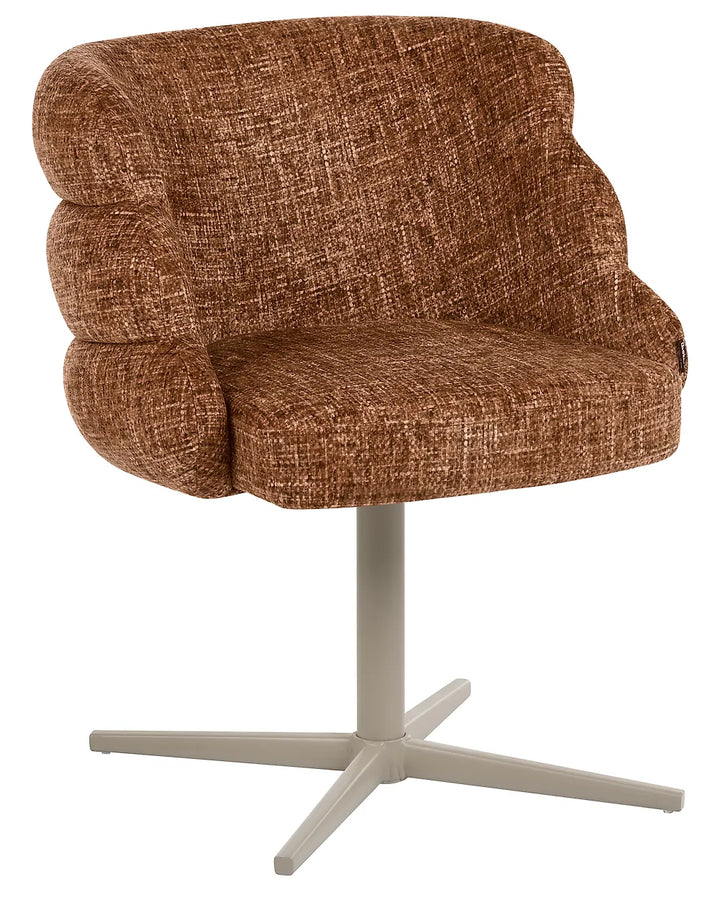 Golden brown fabric dining chair