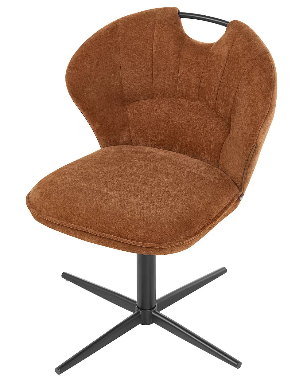 Set of 2 Chairs Swivel Chenille Golden Brown Malia