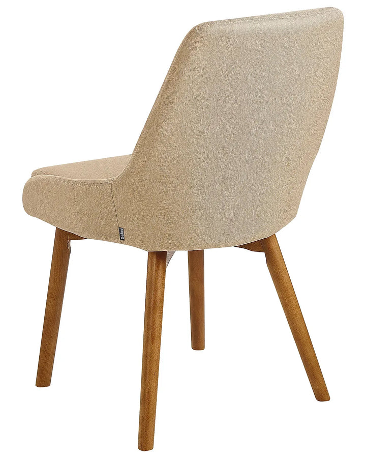 Set of 2 Dining Chairs Fabric Beige Vive