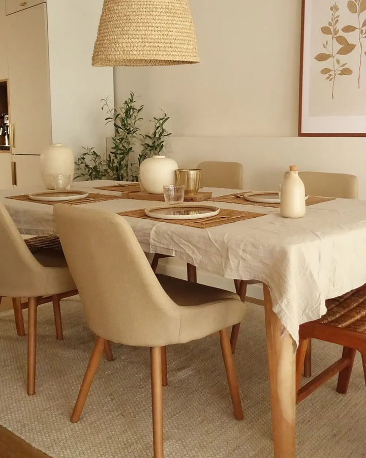 Set of 2 Dining Chairs Fabric Beige Vive