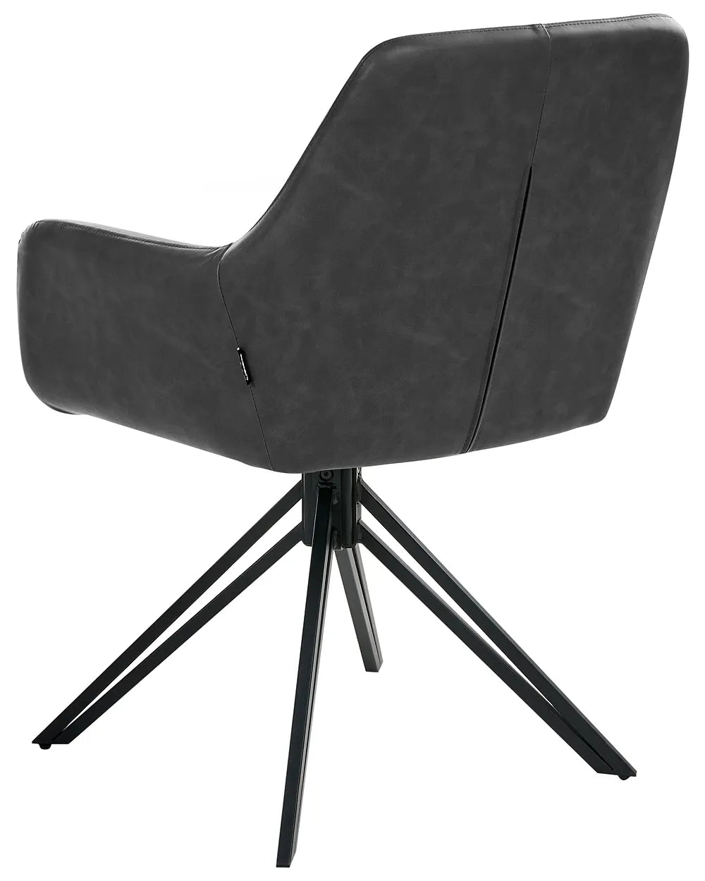 Set of 2 Dining Chairs Swivel Faux Leather Black Tokyo