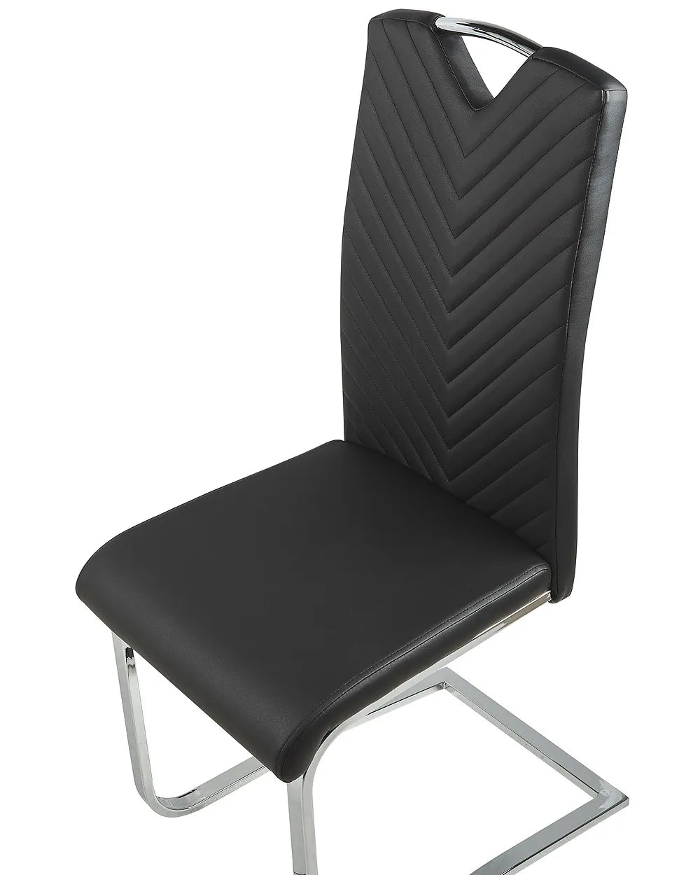 Set of 2 Dining Chairs Faux Leather Black Henry
