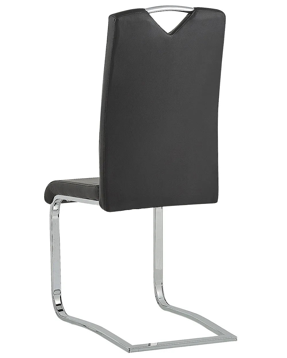 Set of 2 Dining Chairs Faux Leather Black Henry