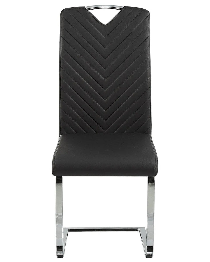 Modern black upholstered dining chairs