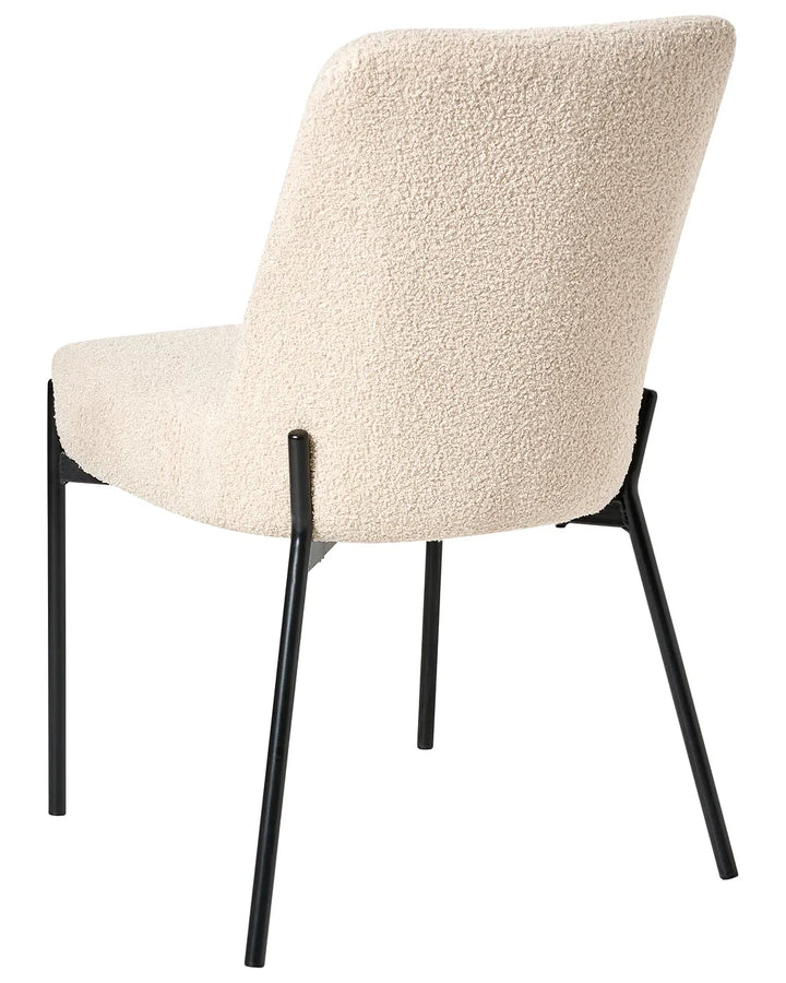 Set of 2 Chairs Boucle Light Beige Laziza