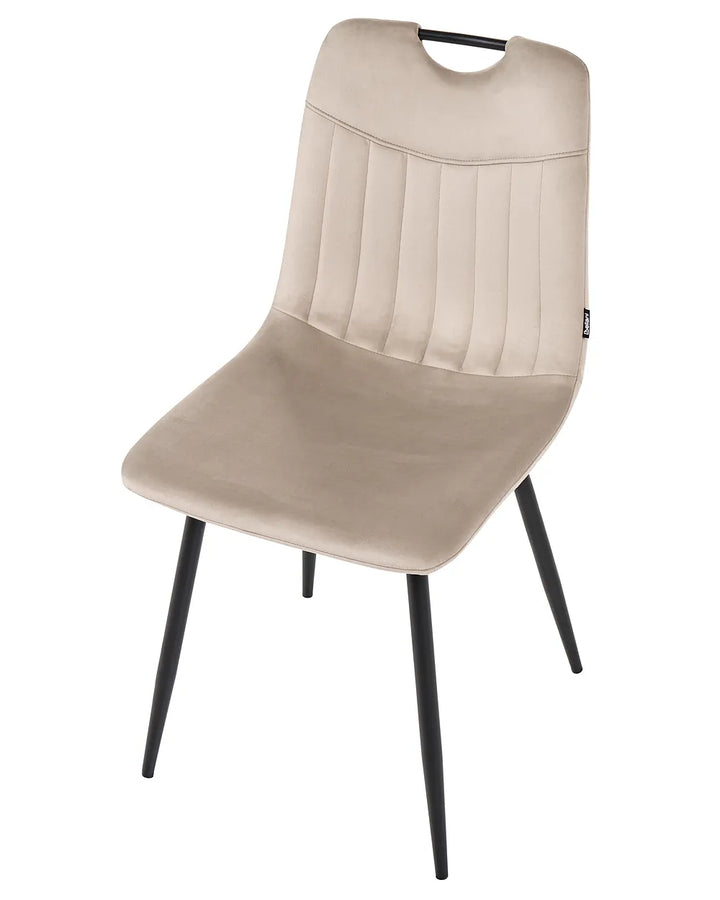 Set of 4 Dining Chairs Velvet Taupe Helen