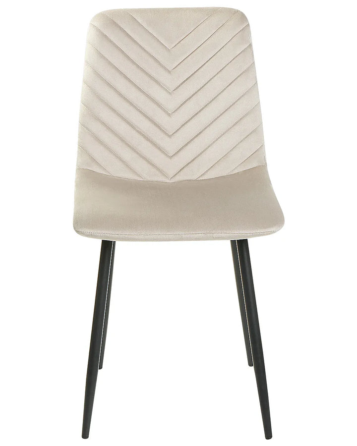 Beige chair with chevron pattern on a white background