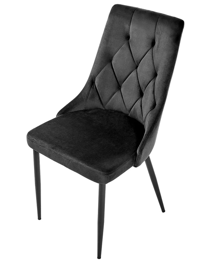 Set of 2 Dining Chairs Velvet Black Ross