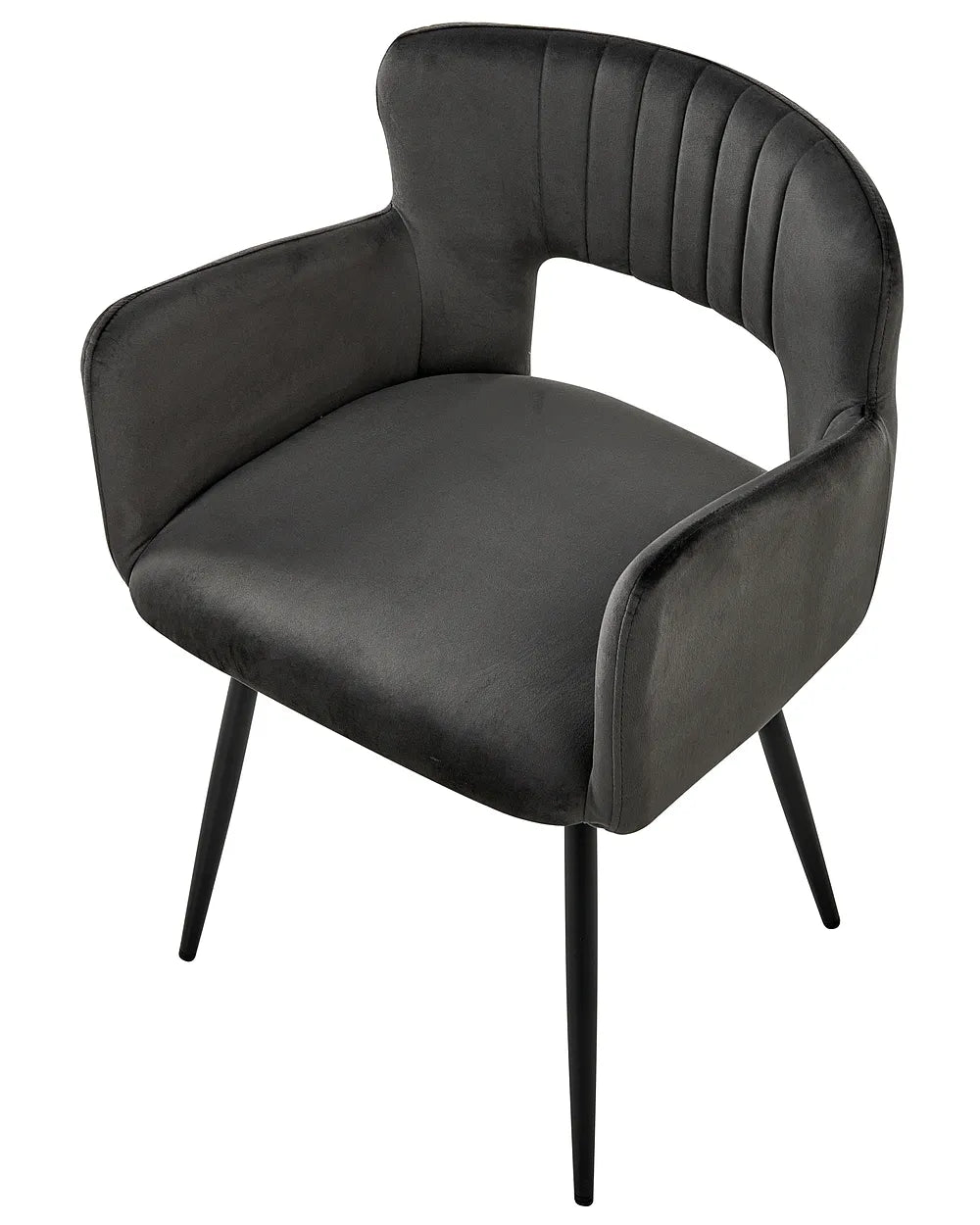 Set of 2 Dining Chairs Velvet Dark Grey York