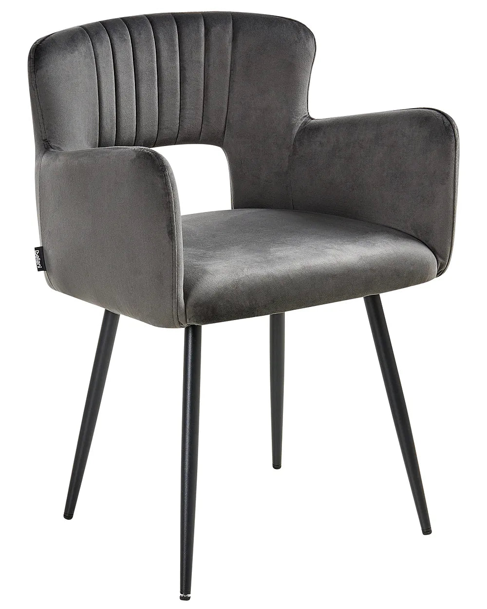 Set of 2 Dining Chairs Velvet Dark Grey York