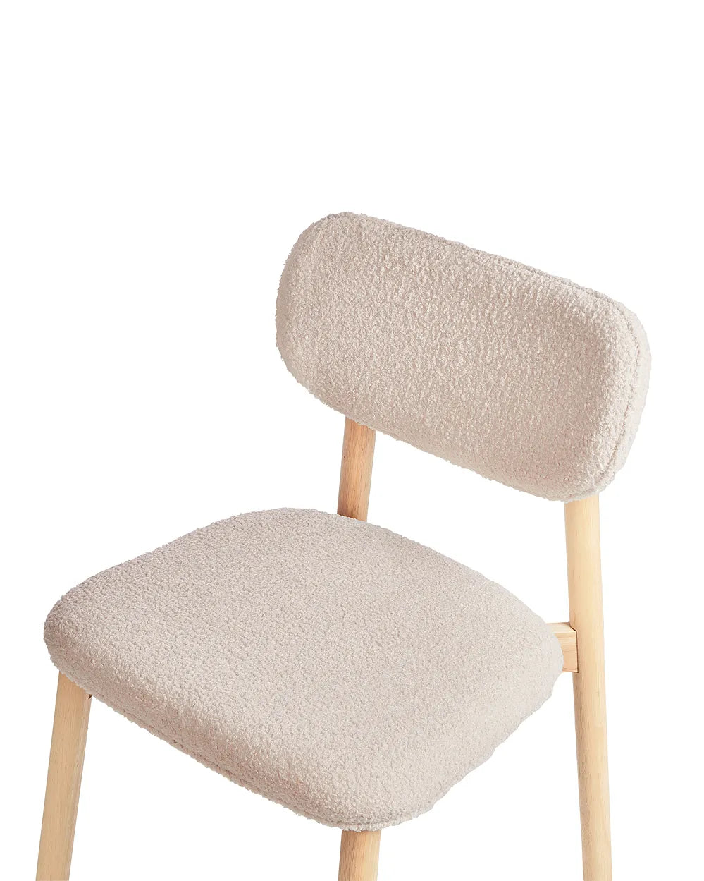 Set of 2 Dining Chairs Boucle Light Brown/ Light Beige Vea