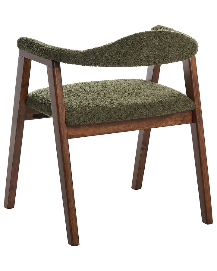 Set of 2 Dining Chairs Wood Brown/ Green Tippy