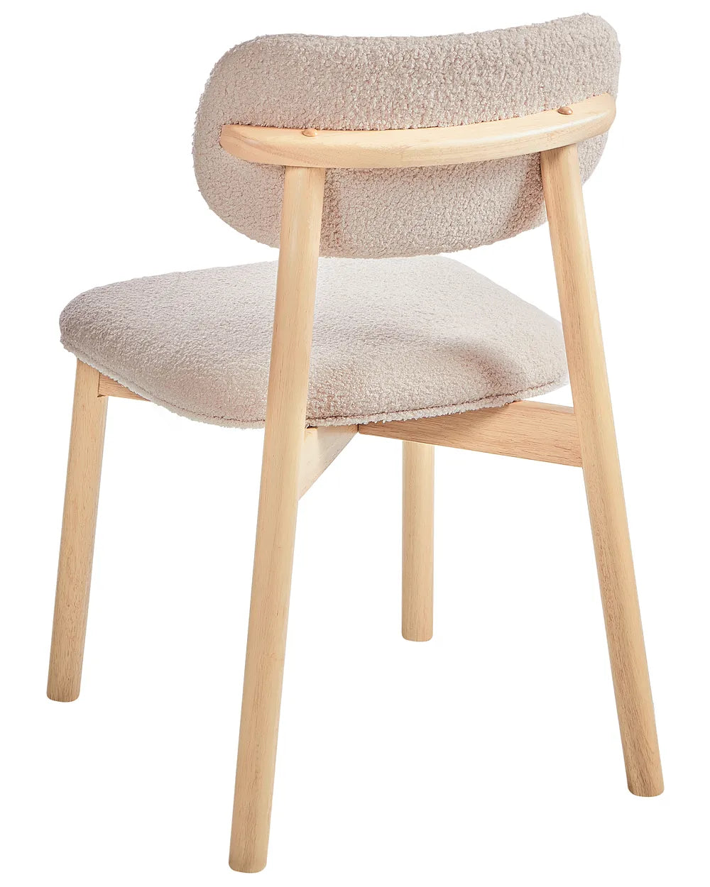 Set of 2 Dining Chairs Boucle Light Brown/ Light Beige Vea
