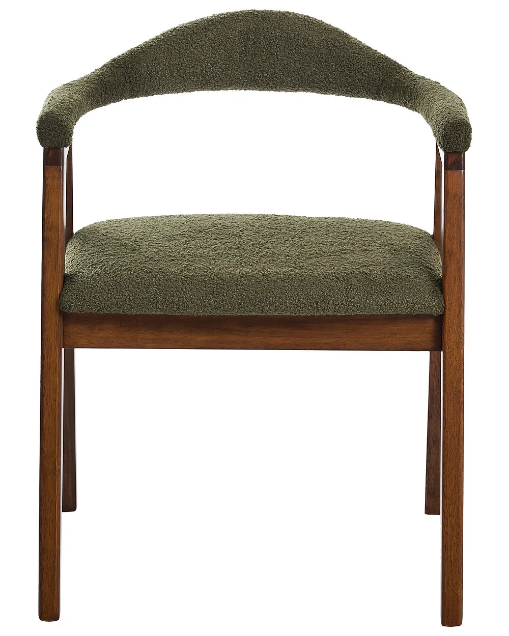 Set of 2 Dining Chairs Wood Brown/ Green Tippy