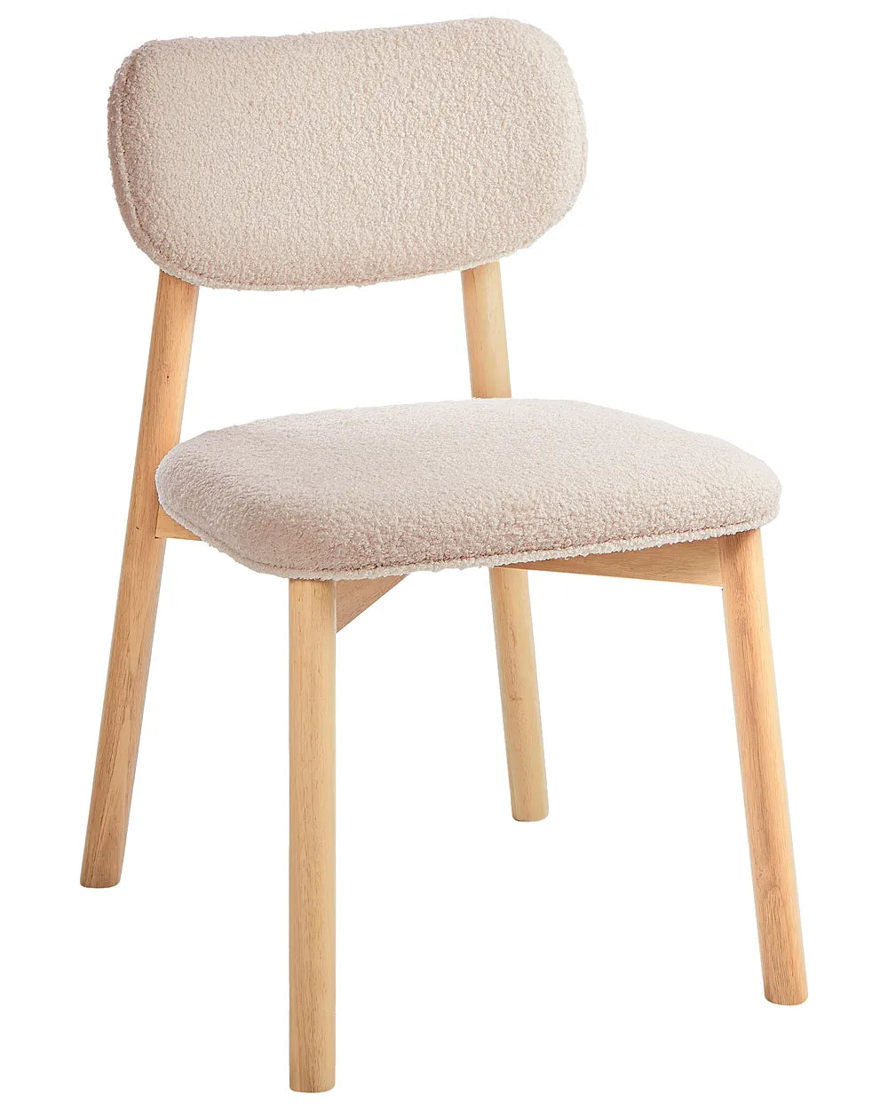 Set of 2 Dining Chairs Boucle Light Brown/ Light Beige Vea