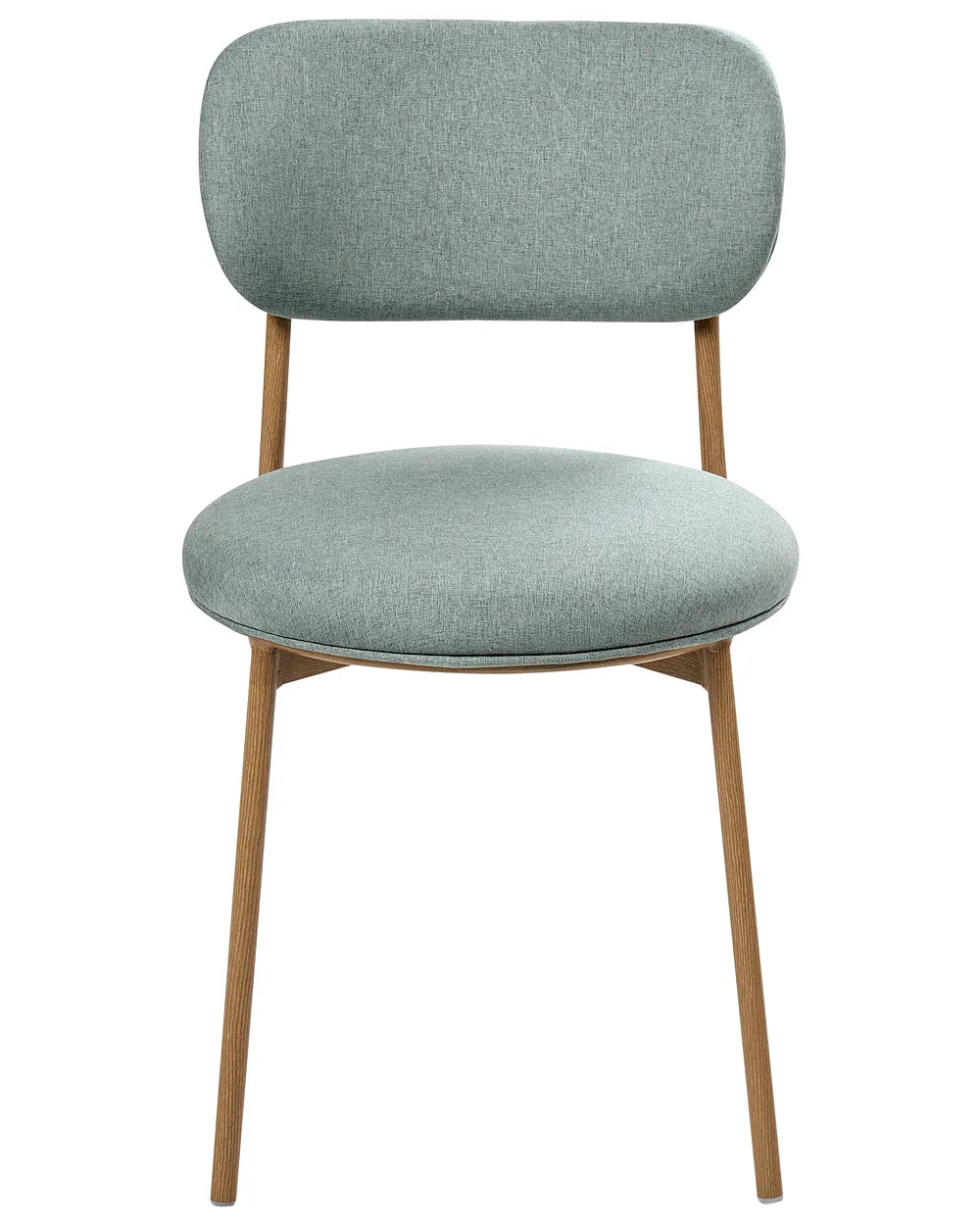 Pair of upholstered mint green dining chairs