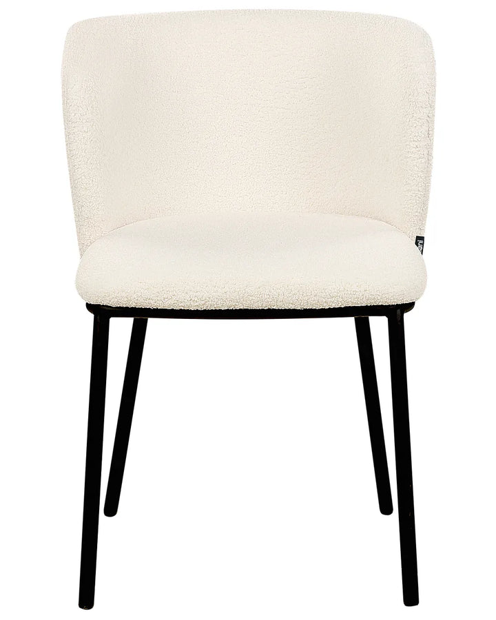 Set of 2 Dining Chairs Boucle Off-White Summer