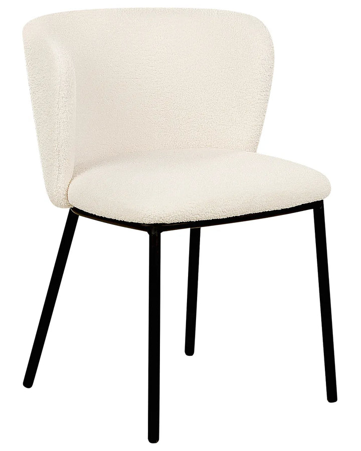 Set of 2 Dining Chairs Boucle Off-White Summer