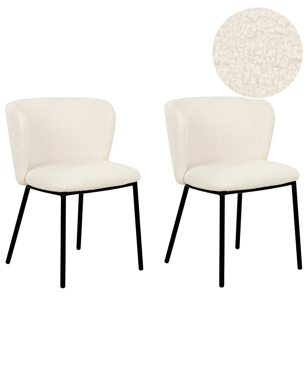 Two beige chairs with black legs on a white background