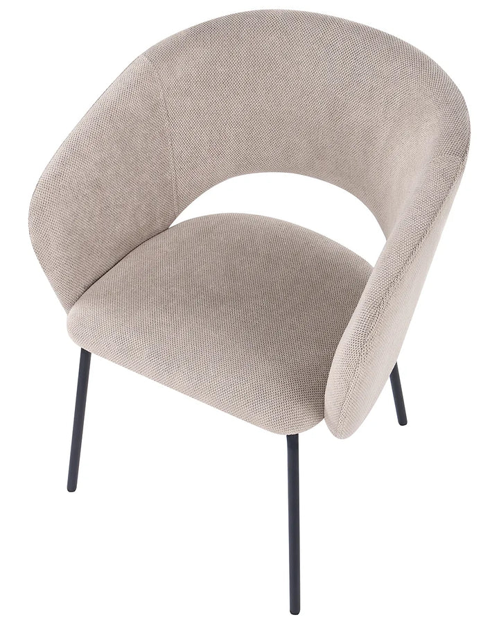 Set of 2 Dining Chairs Fabric Taupe Evie