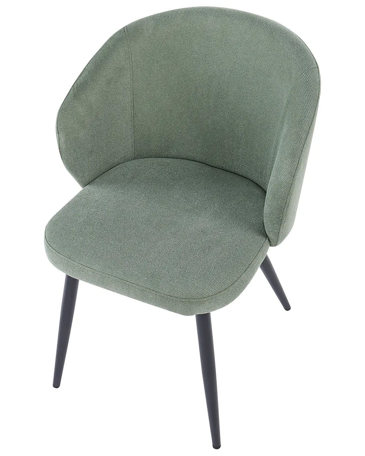 Set of 2 Dining Chairs Fabric Light Green Romar
