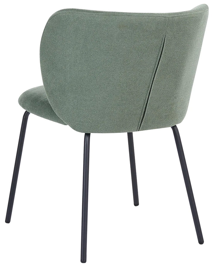 Set of 2 Dining Chairs Fabric Light Green Amherst