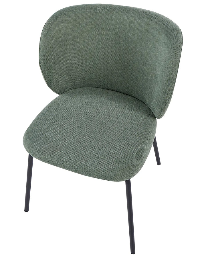 Set of 2 Dining Chairs Fabric Light Green Amherst