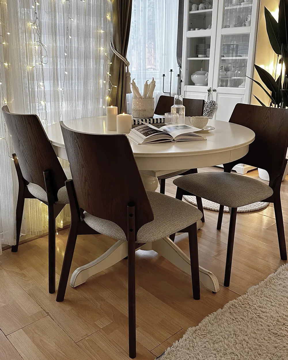 Set of 2 Dining ChairS Brown/Grey Dolene