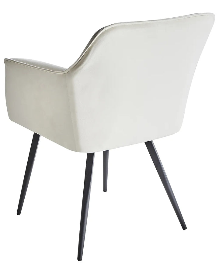 Set of 2 Dining Chairs Velvet Light Beige Nixmary