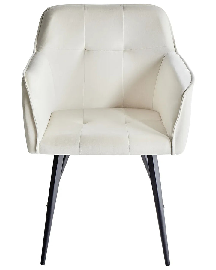 Set of 2 Dining Chairs Velvet Light Beige Nixmary