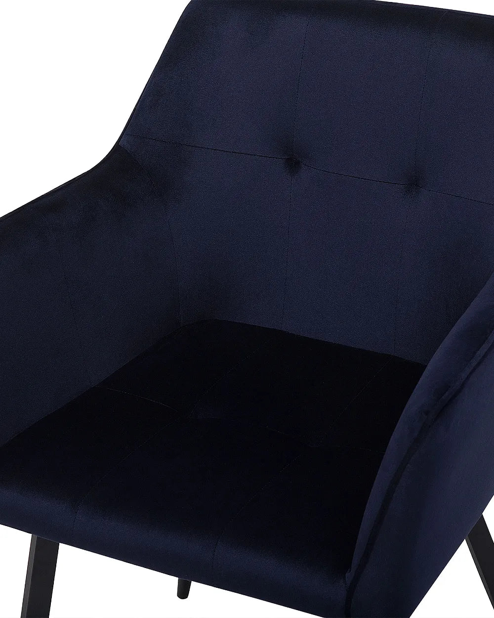 Set of 2 Dining Chairs Velvet Dark Blue Nixmary