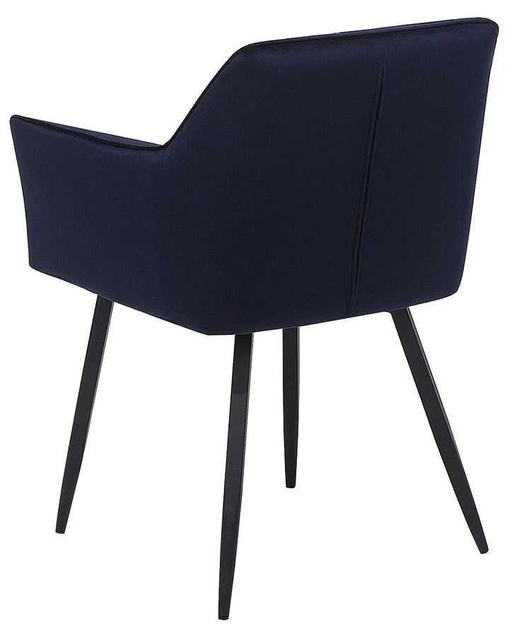 Set of 2 Dining Chairs Velvet Dark Blue Nixmary