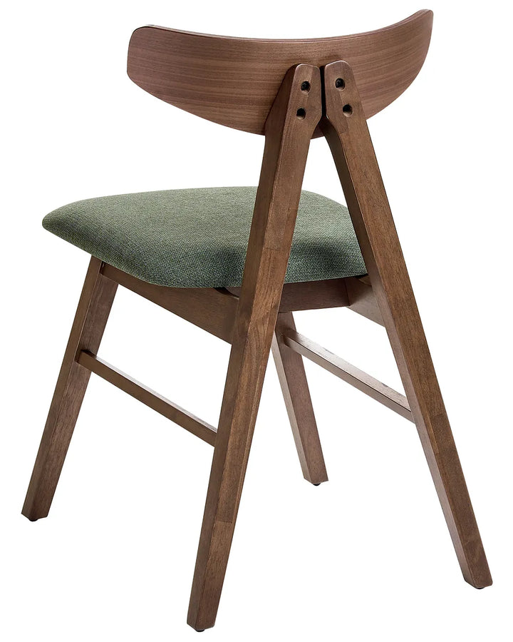 Set of 2 Dining Chairs Wood Brown/Green David