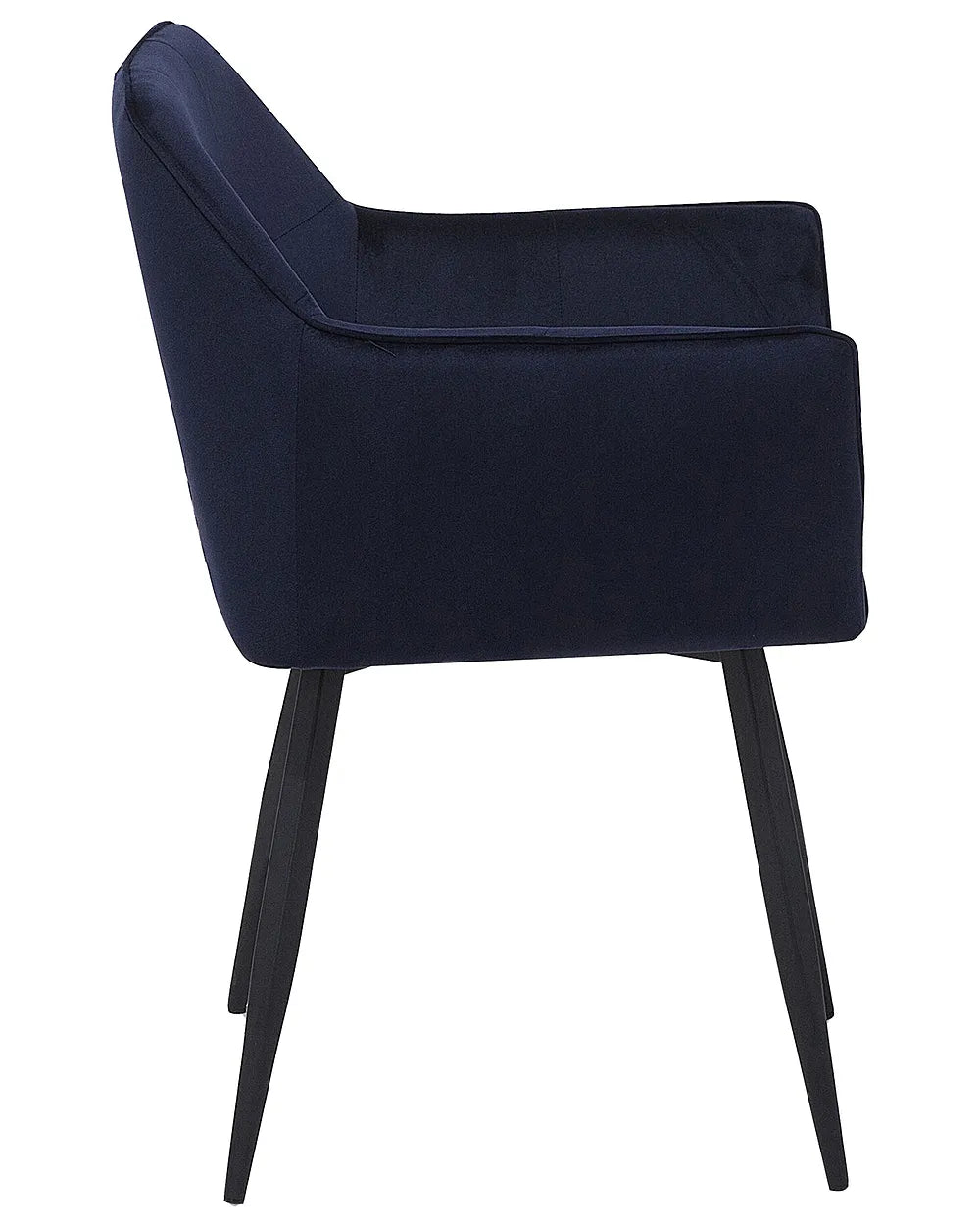 Set of 2 Dining Chairs Velvet Dark Blue Nixmary