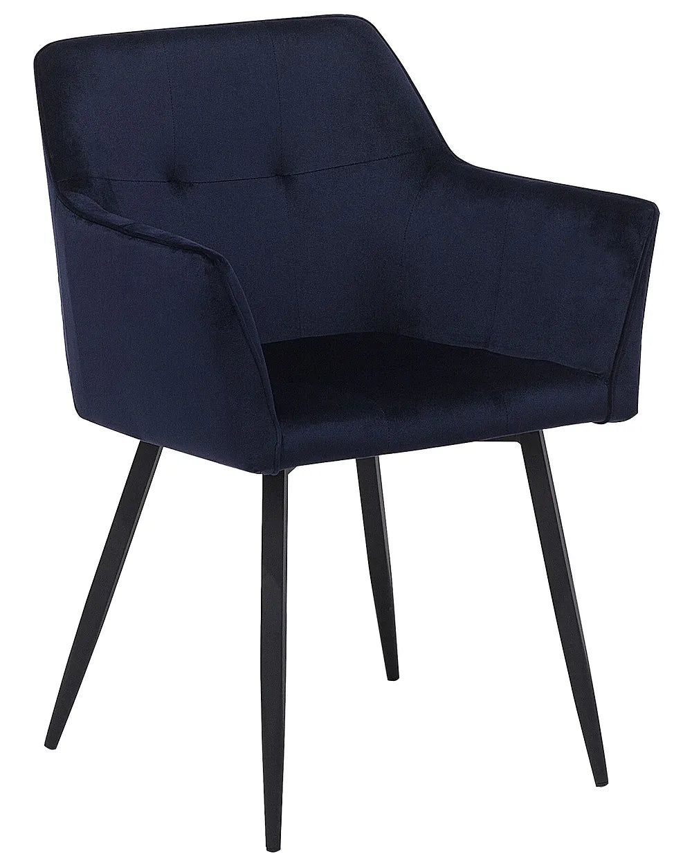 Set of 2 Dining Chairs Velvet Dark Blue Nixmary
