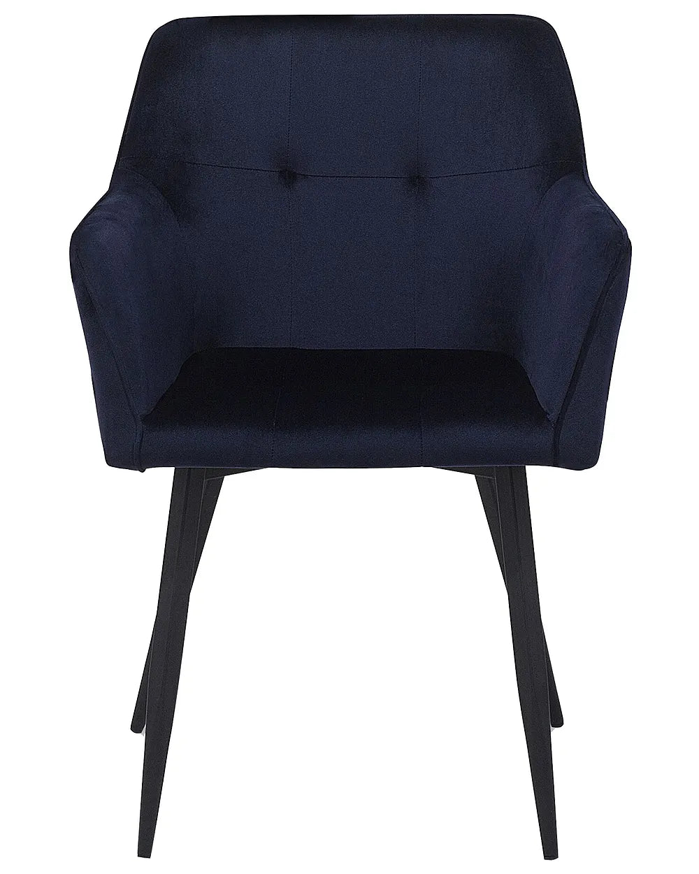 Set of 2 Dining Chairs Velvet Dark Blue Nixmary