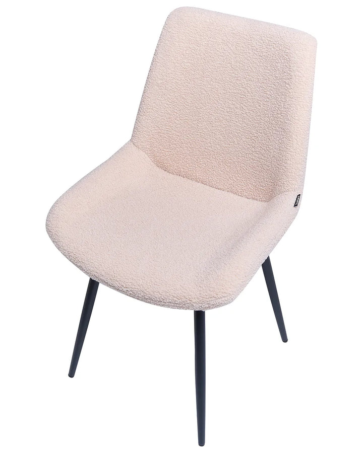 Set of 2 Dining Chairs Boucle Beige Loxe