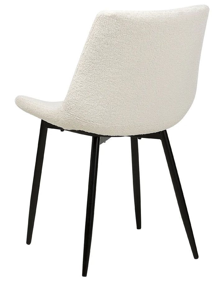 Set of 2 Dining Chairs Boucle White Loxe