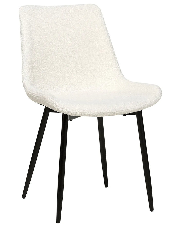 Set of 2 Dining Chairs Boucle White Loxe