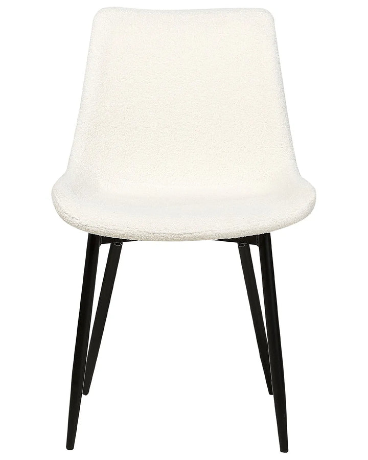 Set of 2 Dining Chairs Boucle White Loxe